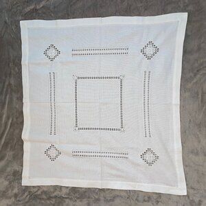 Handmade White Crochet Lace Doily / Table Centerpiece – Vintage Style - OBO